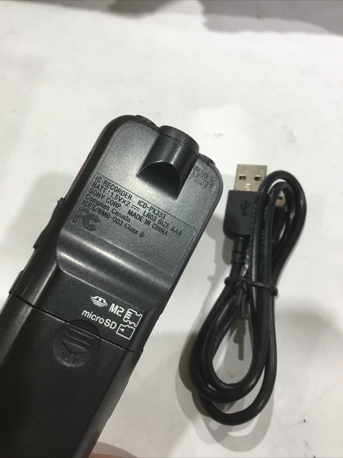 Sony Digital Voice Recorder ICD-PX333 IC Recorder T-Mark With Power Cord