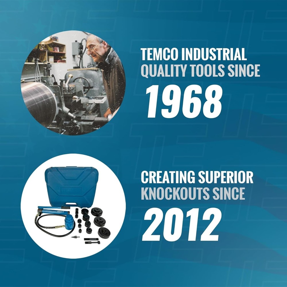 TEMCo Hydraulic Knockout Tool Set - Precision Punching for Electricians