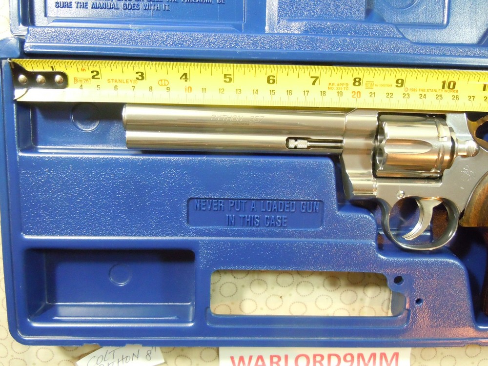 COLT PYTHON MOLDED FACTORY BLUE HARD CASE - 8 INCH..