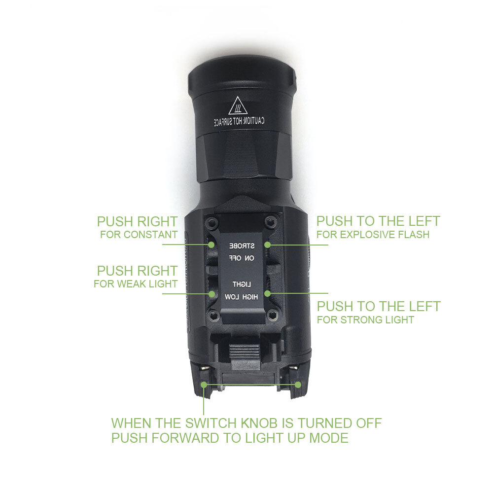 XH35 Weapon Light Flashlight Dual Output Strobe Stream Light White LED SOTAC