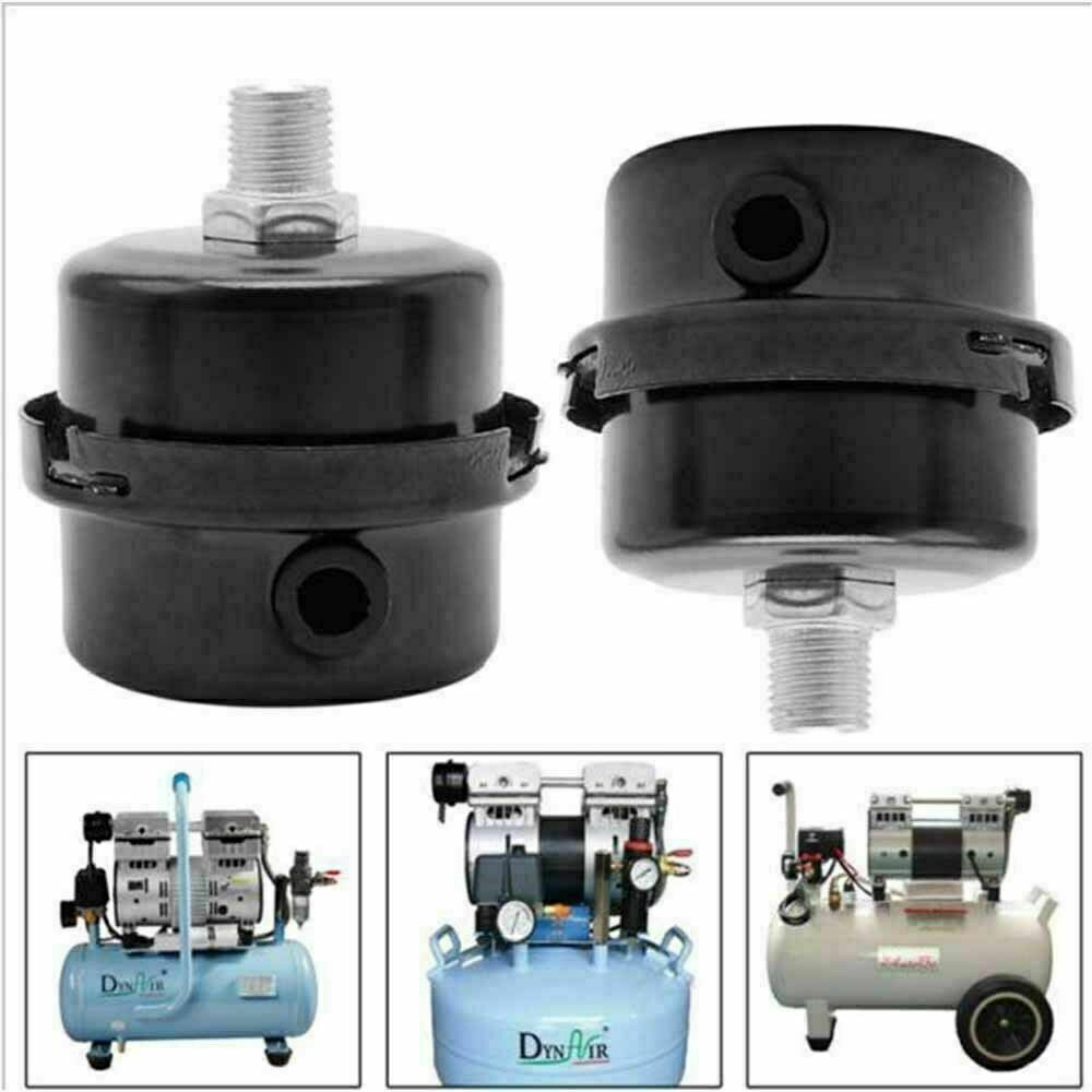 2X 20mm 1/2" Thread Air Compressor Metal Air Compressor Intake Filter Muffler US