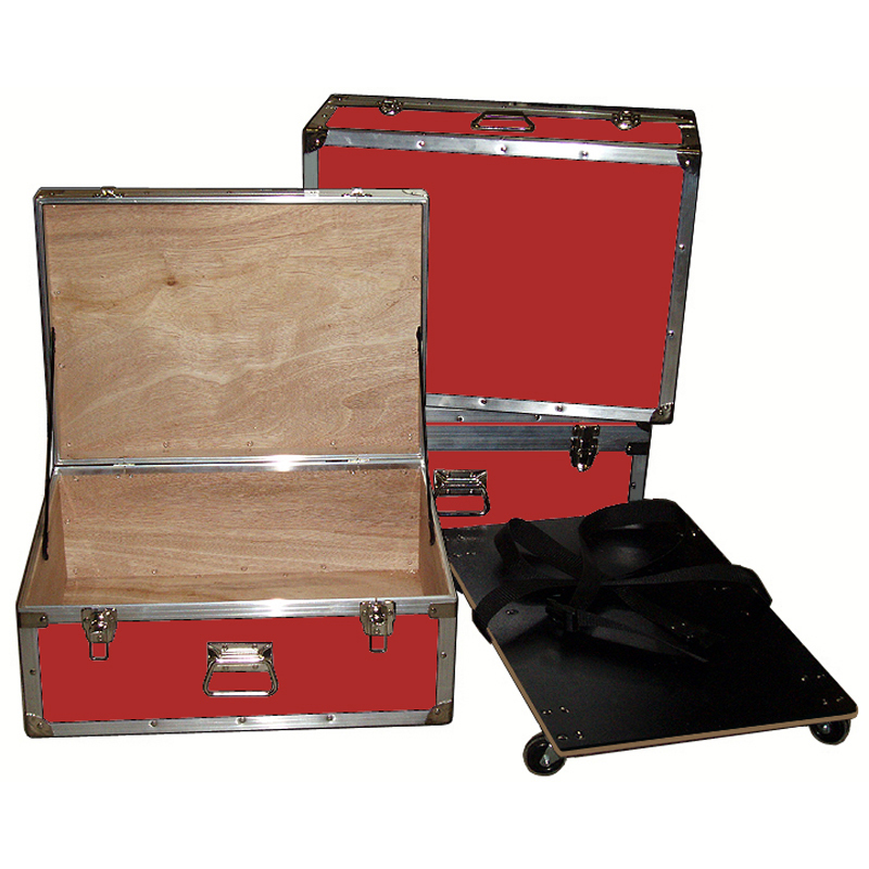 Triple Accessory Case Rolling Stack! 1/4" Medium Duty - Many Colors! - RED