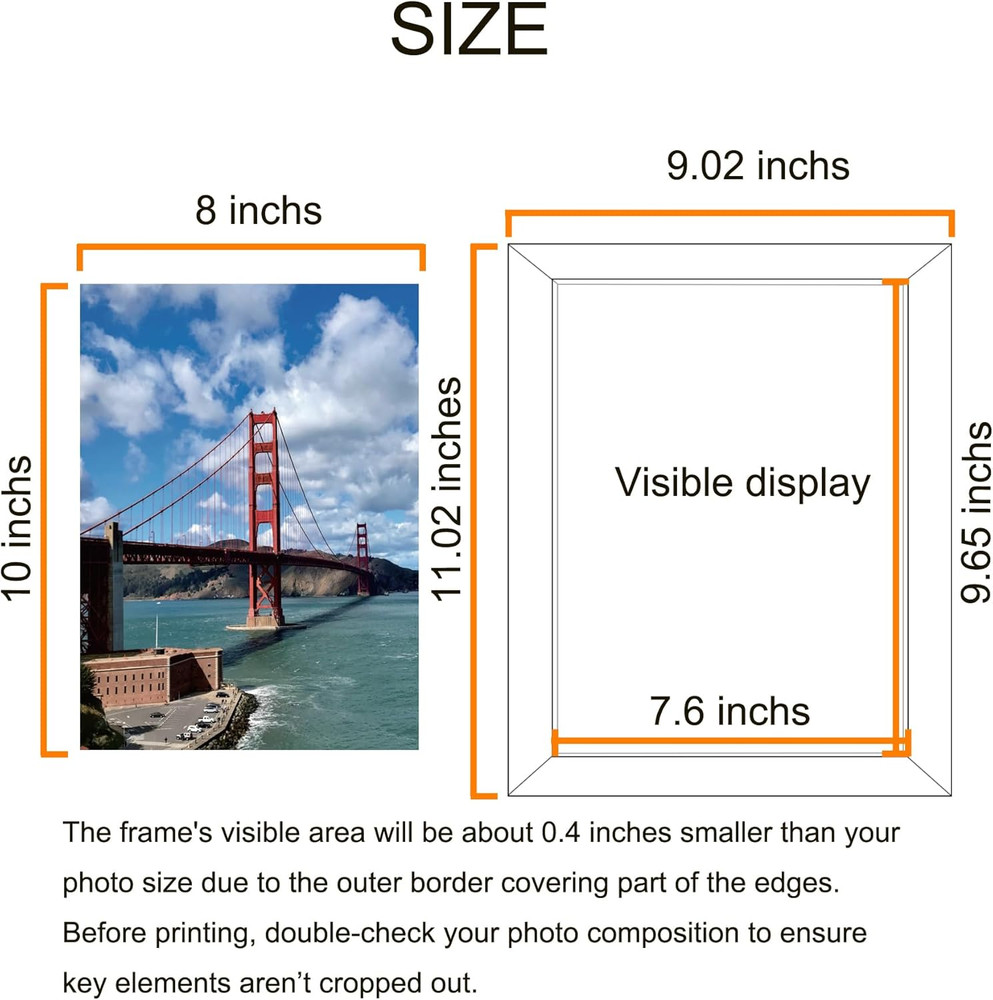 8X10 Picture Frame Brown for Wall Mounting or Tabletop Display, 2 Pack