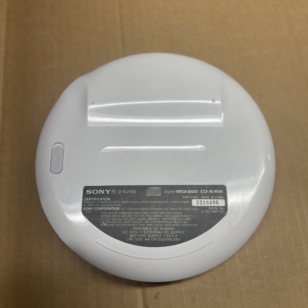 Sony D-EJ100 Psyc Discman Walkman Portable CD Player - White/Orange WORKING