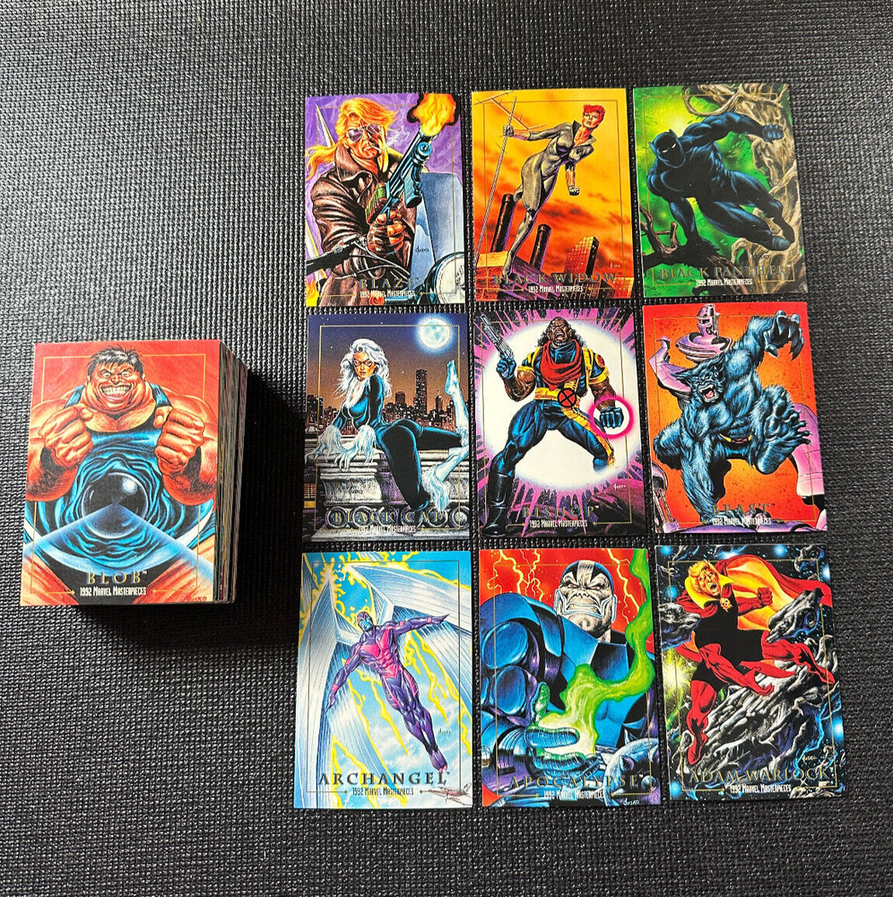 1992 Marvel Masterpieces - Complete Base Set (100 Cards) - CLEAN!