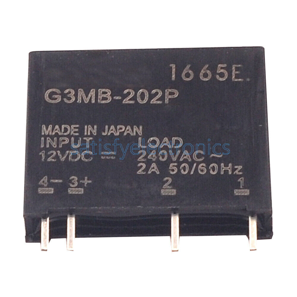 5PCS G3MB-202P DC-AC PCB SSR In 12VDC AC 2A Out 240V Solid State Relay Module