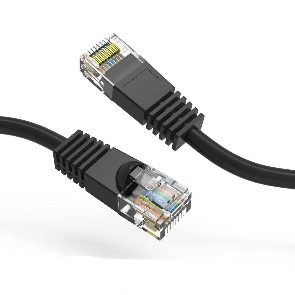 0.5Ft CAT5E UTP Ethernet Network Booted Cable Black