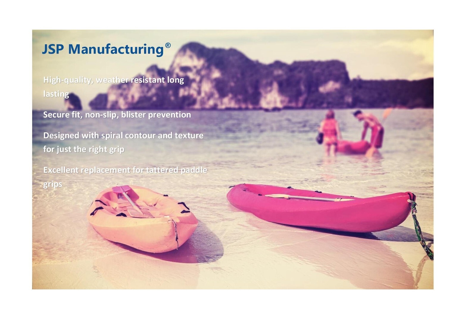 Kayak Take- Apart Paddle Grips Blister Prevention Non-Slip Wraps