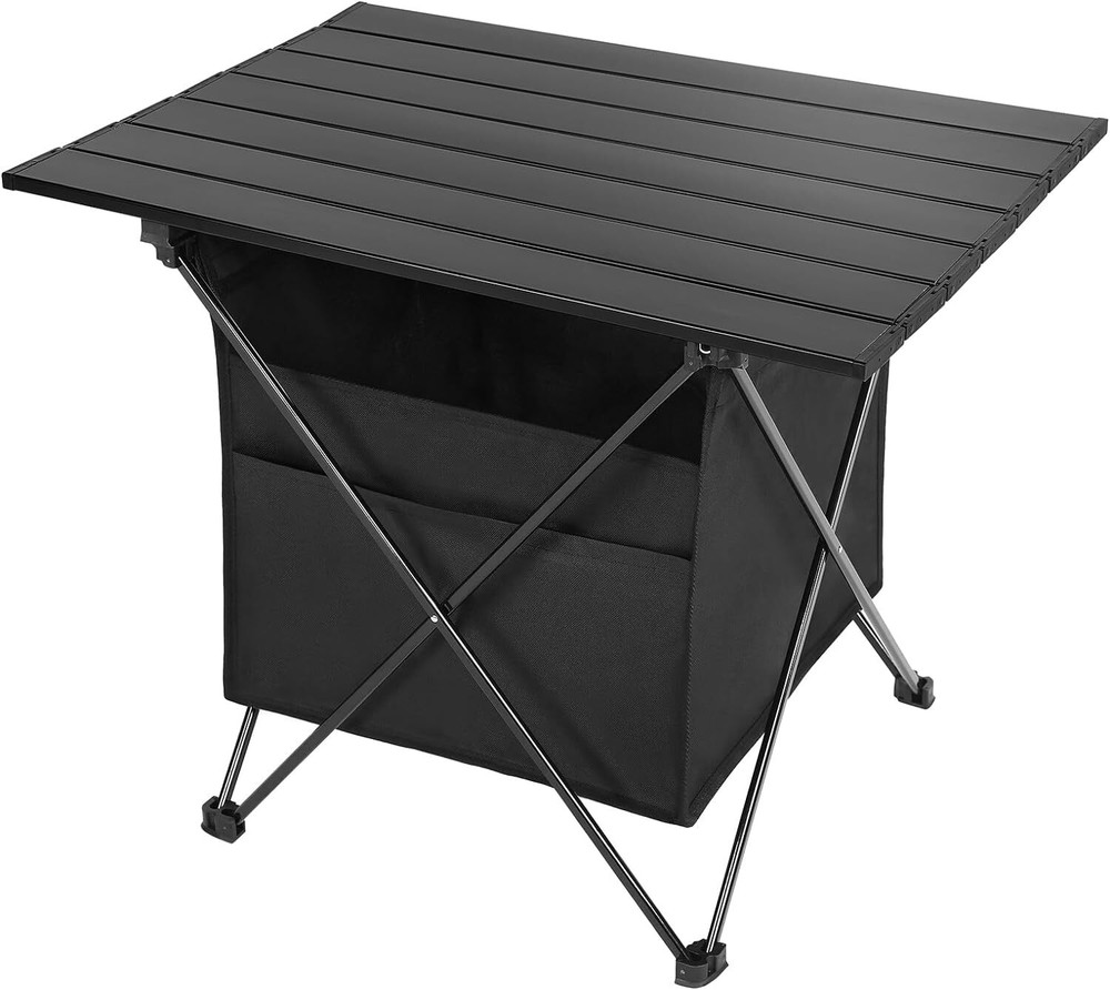 Foldable, Small Folding Table Portable with High-Capacity Small, Black