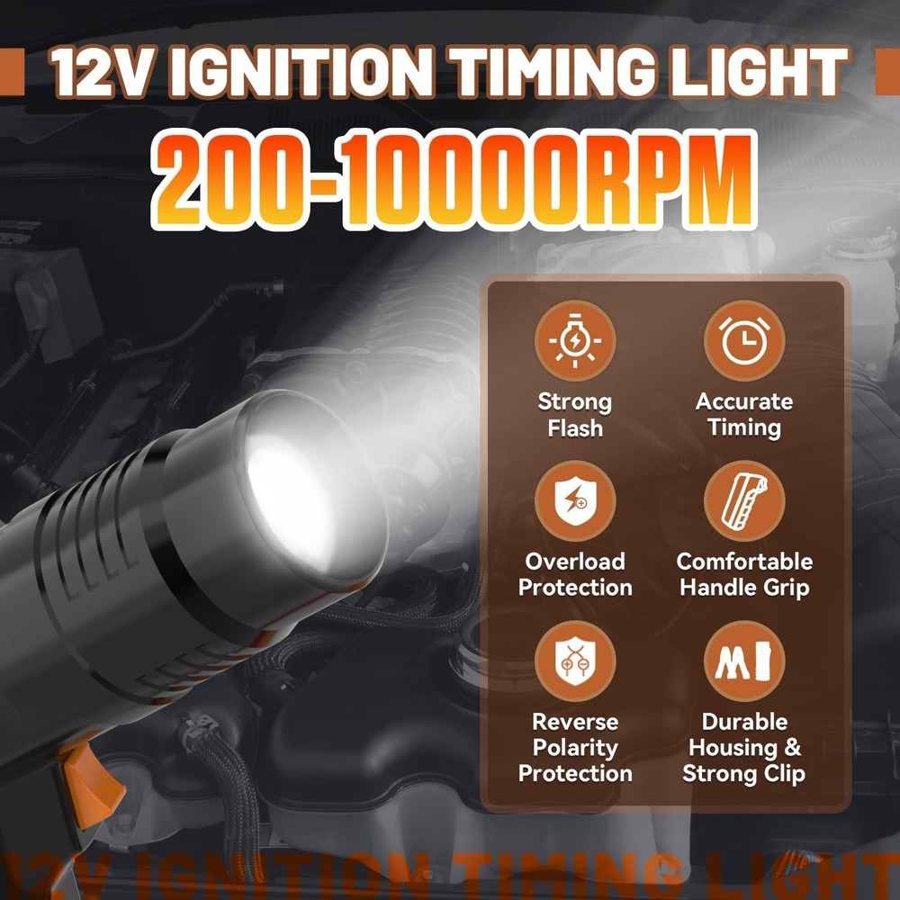 Timing Light Automotive 12V Engine Ignition for 2&4 Stroke Black