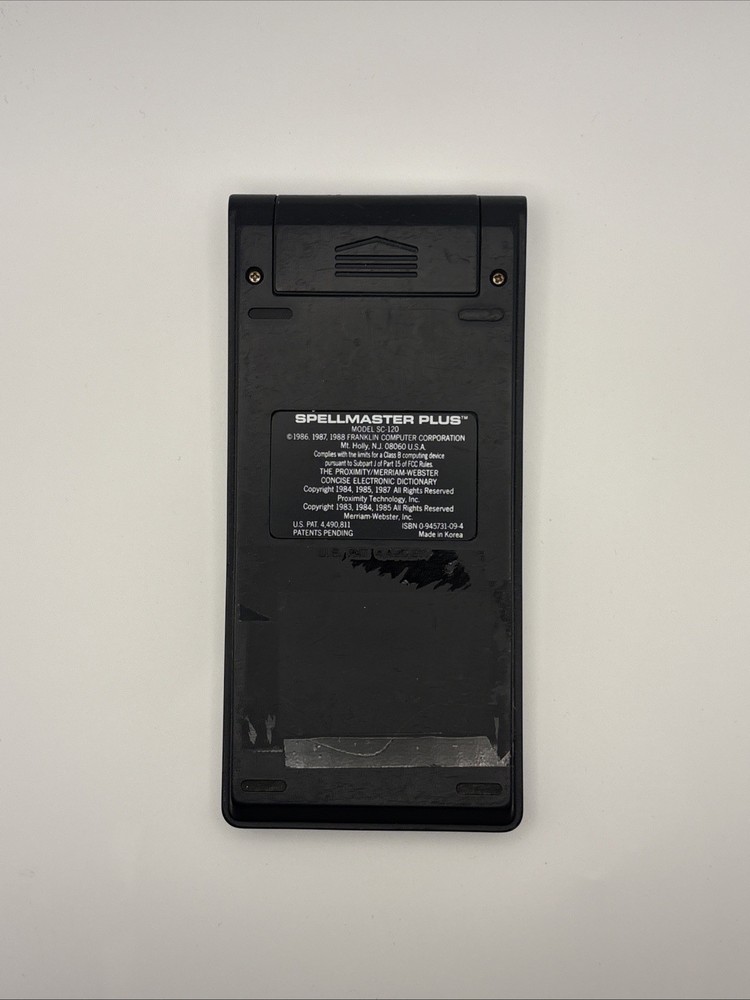 Franklin SpellMaster Plus SC-120 Electronic Merriam Dictionary - Untested