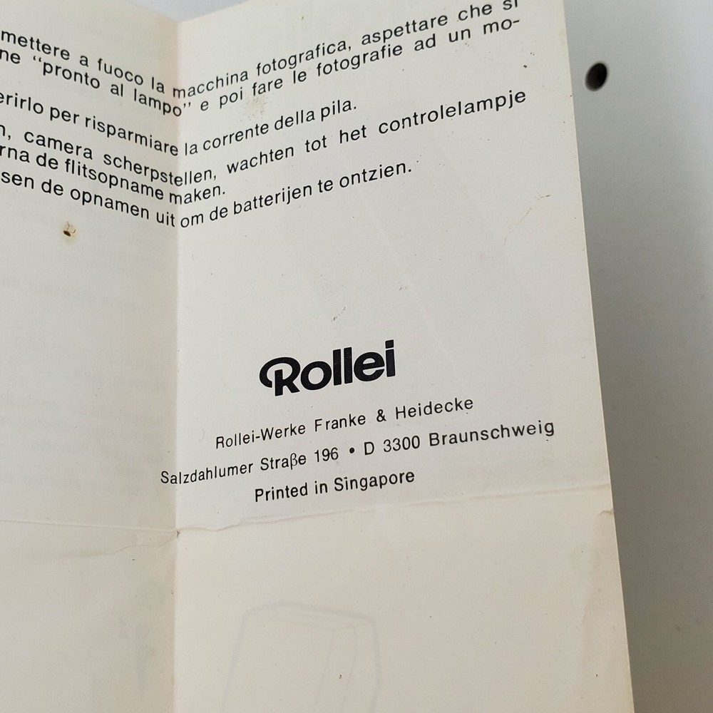 Vintage ROLLEI FLASH BETA 2 INSTRUCTION BOOK Guide Pamphlet Multiple Languages