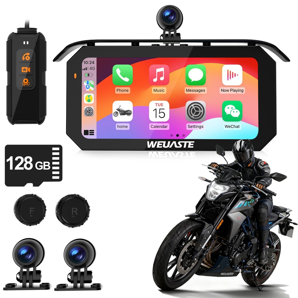 Wireless Android Auto Motorcycle Carplay - 6.25" Waterproof GPS Touchscreen Moto