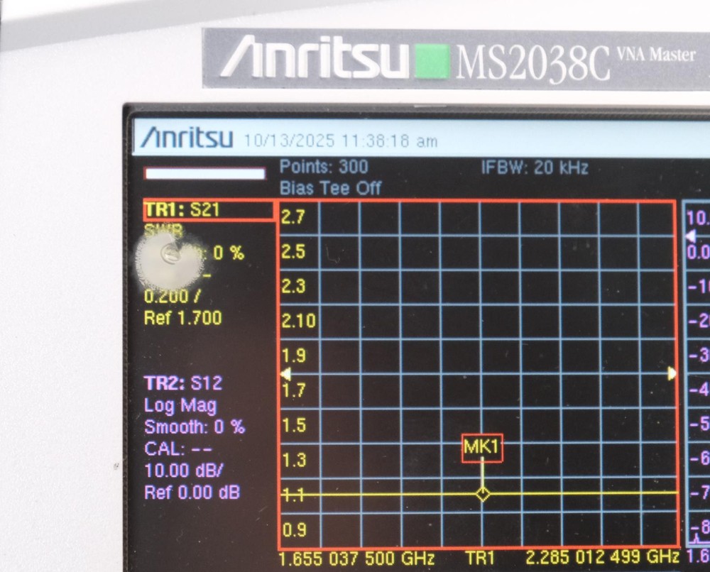 Anritsu MS2038C VNA Master 5 kHz to 20 GHz Vector Network Analyzer Option 7