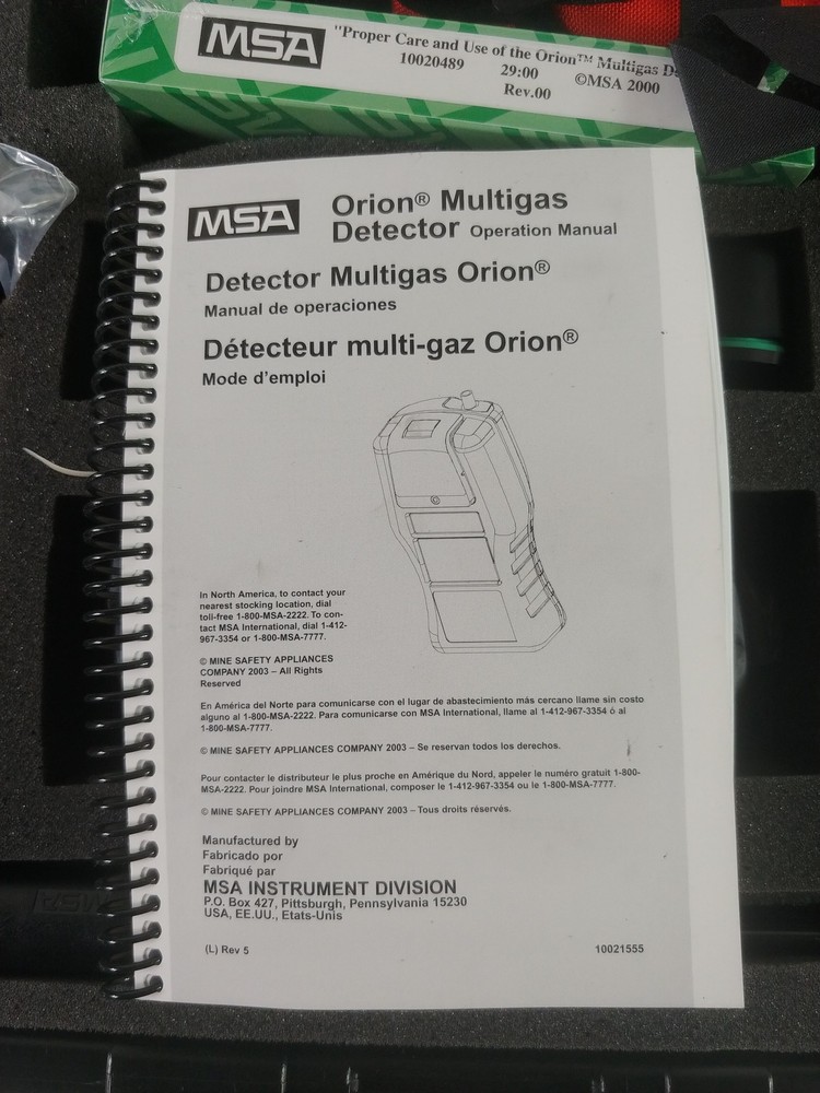 MSA 10021555 Orion Multigas Leak Detector