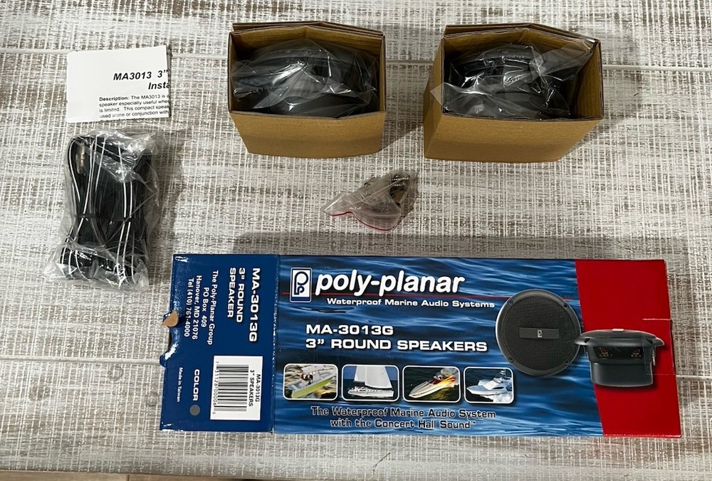 Poly-Planar Polyplanar Ma3013 3" Gray Flush Mount Speaker Pair - MA3013G