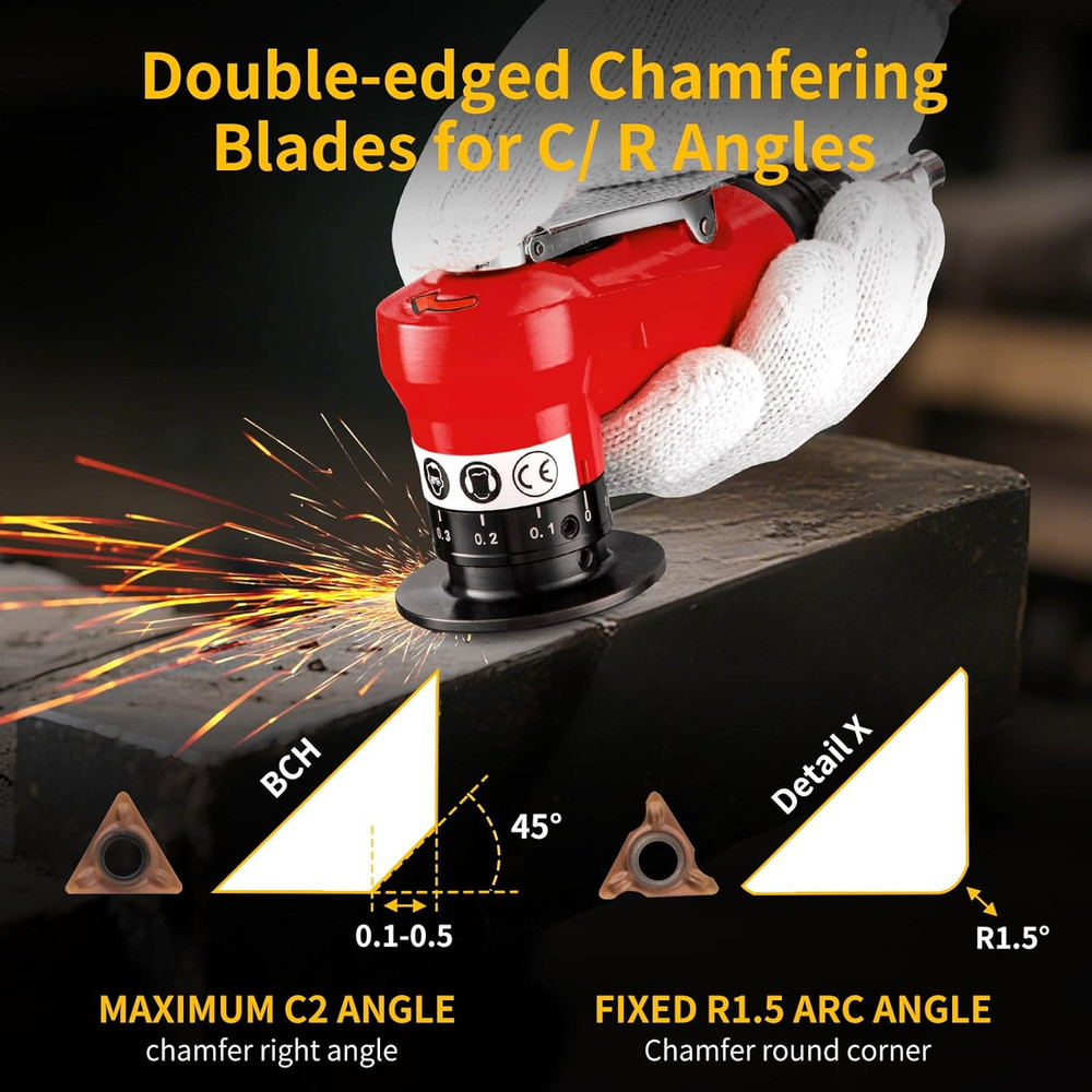 10Pcs Carbide Turning Indexable Inserts for Air Chamfer Tool, Pneumatic Chamferi