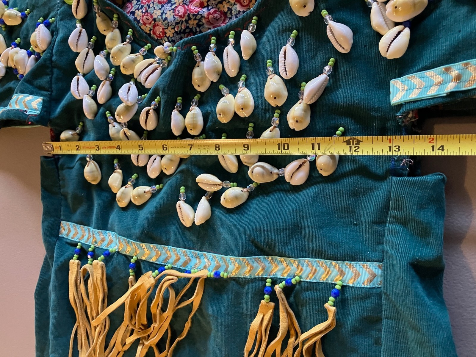 Vintage Native American Indian Plateau Girl Woman Fringe Shell Adornment Dress