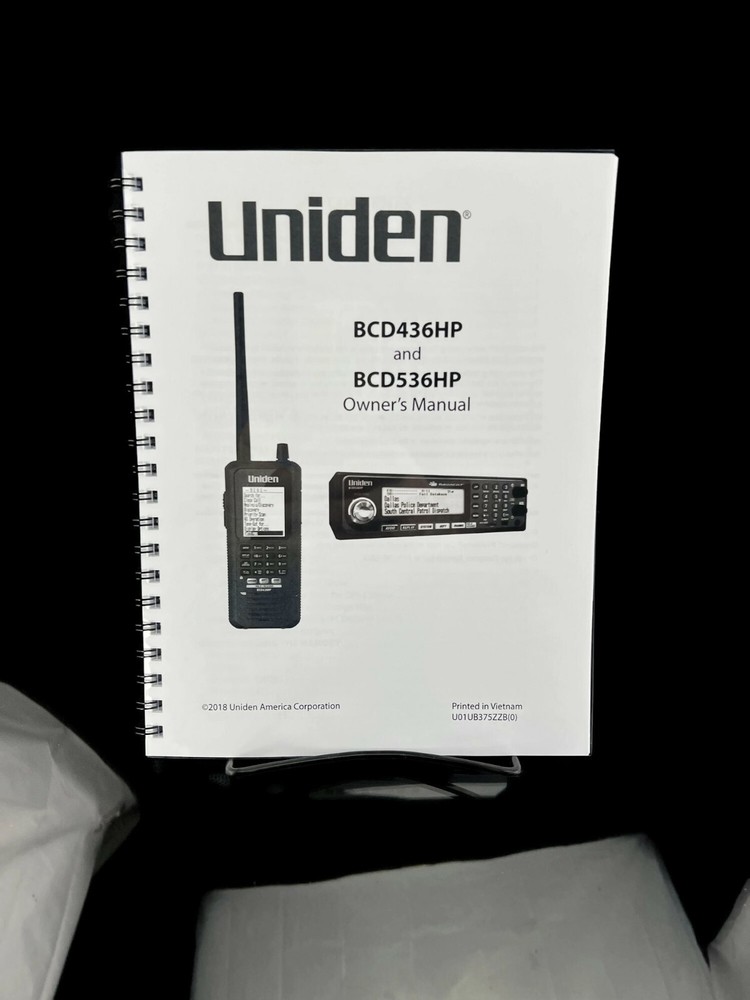 Uniden BCD436HP BCD536HP Instructions Operating Manual User Guide COIL BOUND