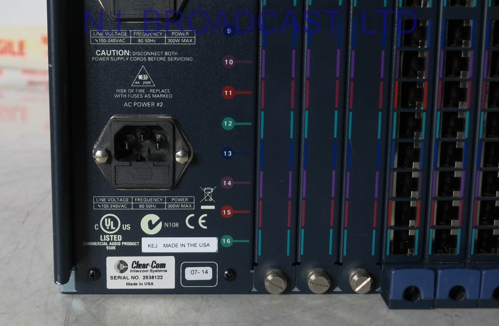 Clearcom Eclipse HX 64x channel intercom and 2x GPI6 modules