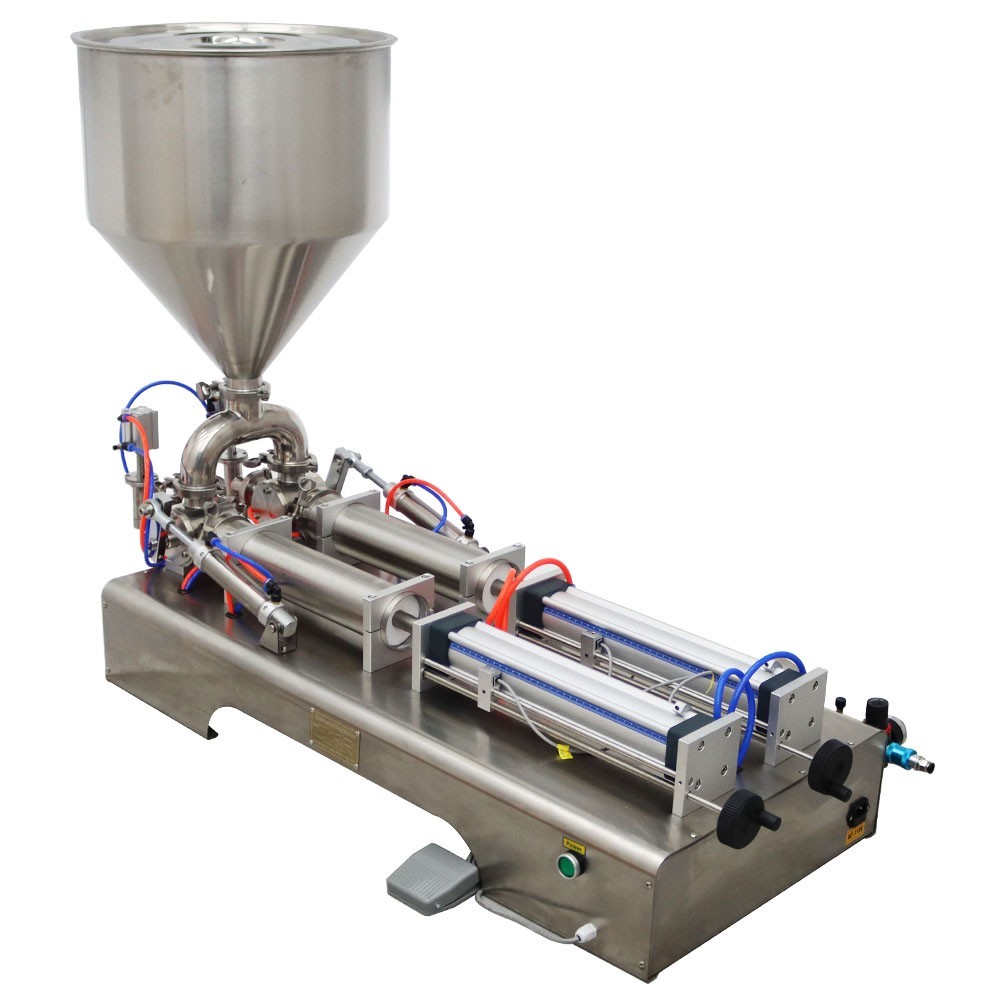 Pneumatic Paste Liquid Dual Purpose Filling Machine Two Nozzle 100-1000ML 110V