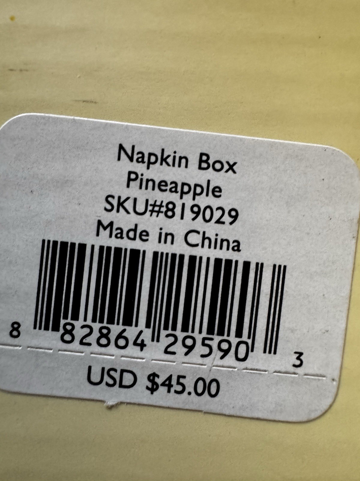 LENOX Bar Napkin Box Pineapple 5.25" Silver Tarnish Free Allow Metal Serveware