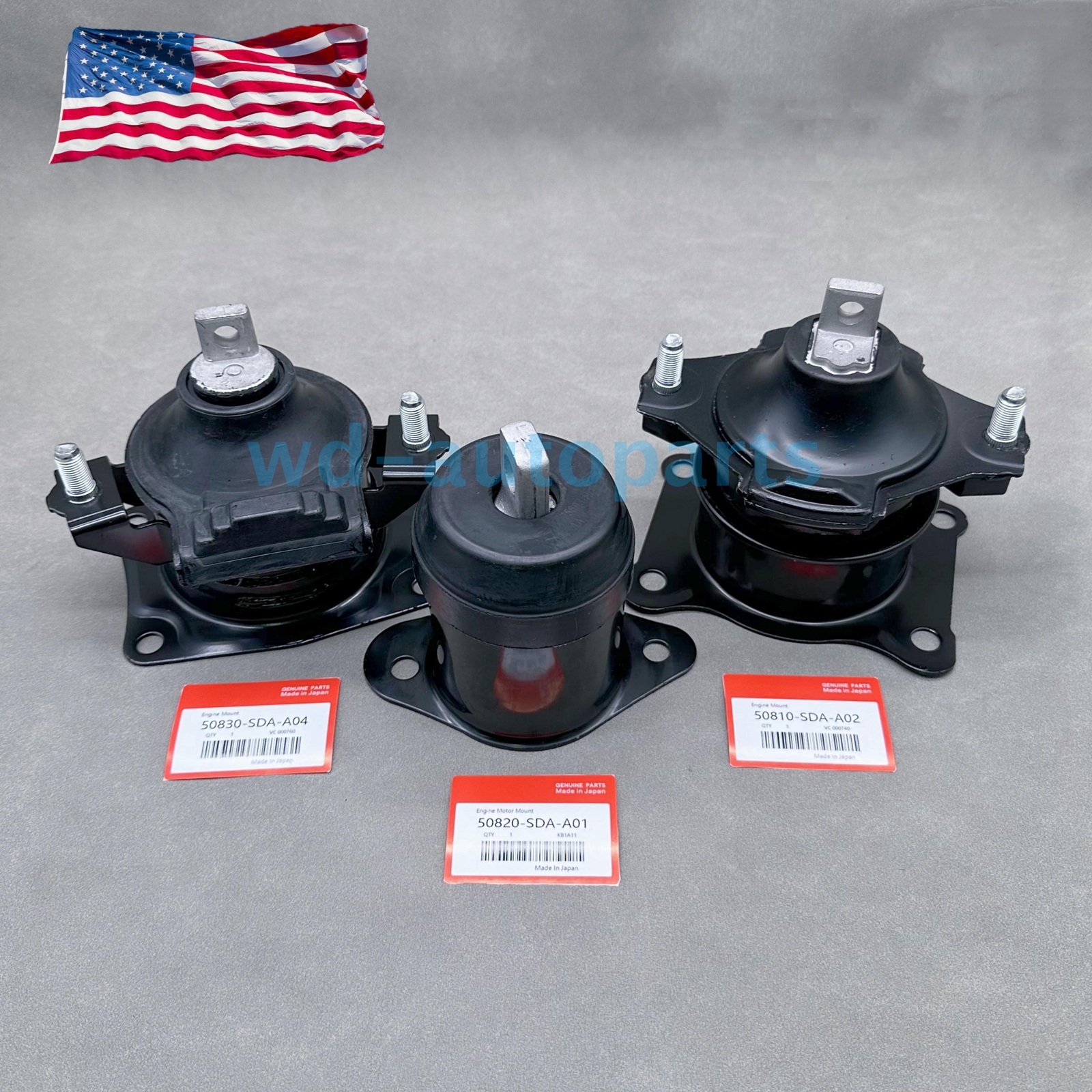 OEM! 3PC Motor Mounts Set for 03-07 Honda Accord 04-08 Acura TSX 2.4L Auto Trans