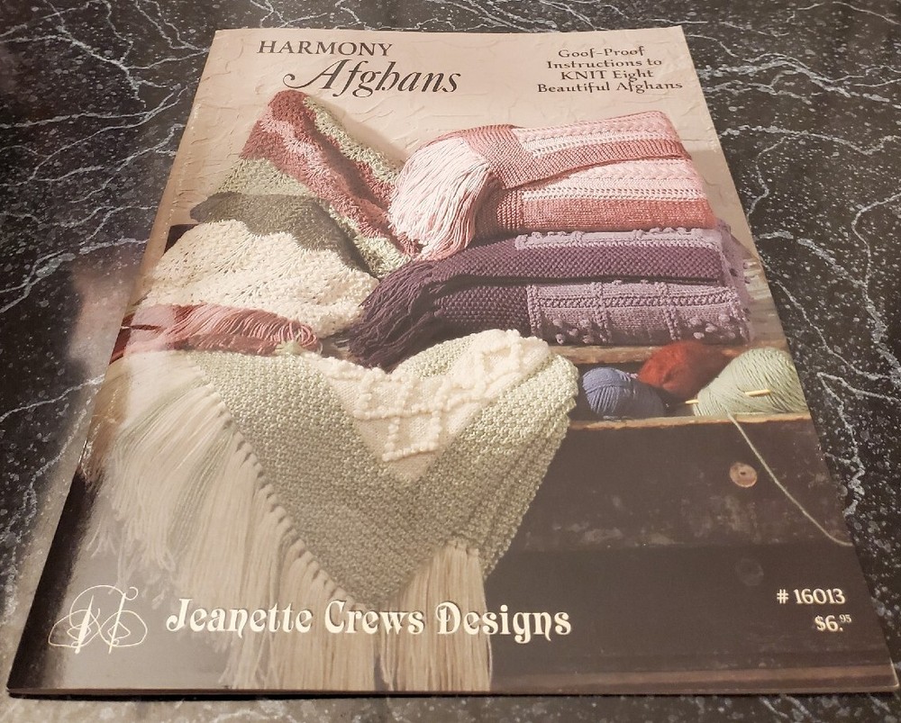 BK7 JCD 2001, HARMONY AFGHANS KNIT PATTERN LEAFLET