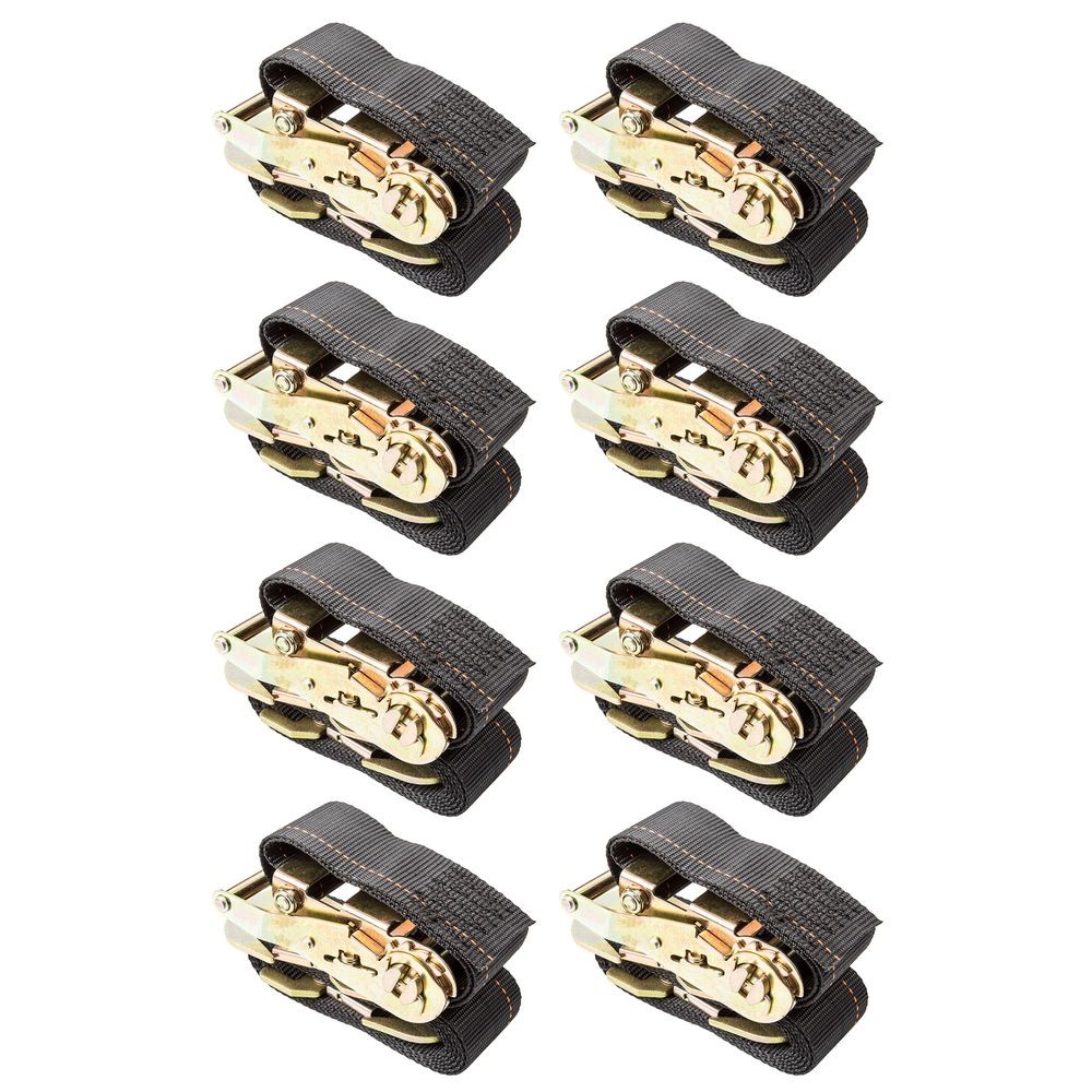 2" Ratchet Snap Hook Tie-Down Straps - 8 Pack