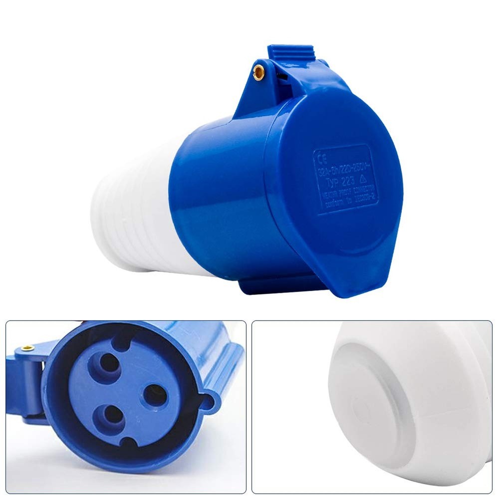 3 Pin Industrial Plug/Socket Connector 240V Power Electrical Machine Waterpro...