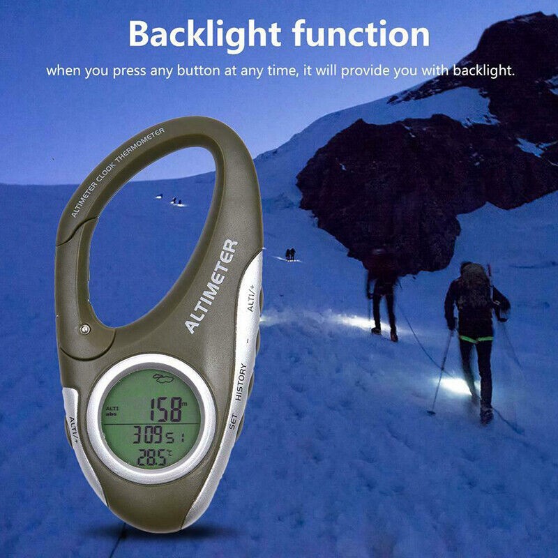 Hiking Mountaineering Digital Altimeter Barometer with Thermometer Backlight