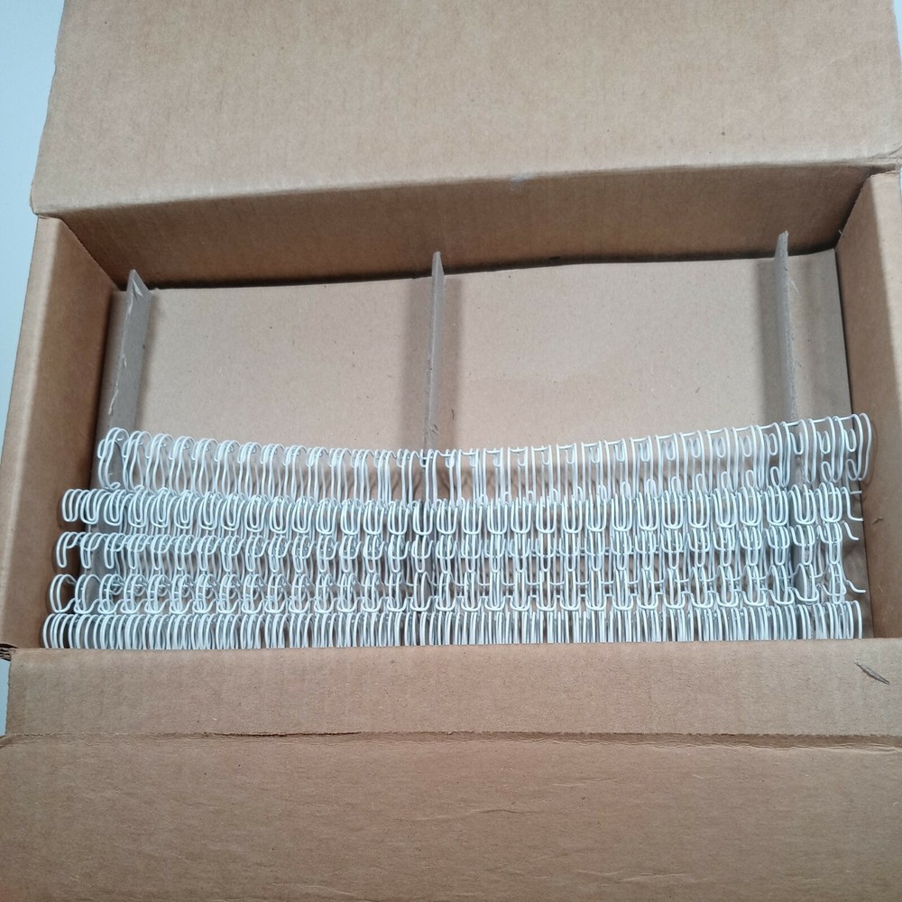 GBC WIRE BIND BINDING SPINES WHITE 1/2" 12MM 80 PACK #9775029 TWIN LOOP WIRE