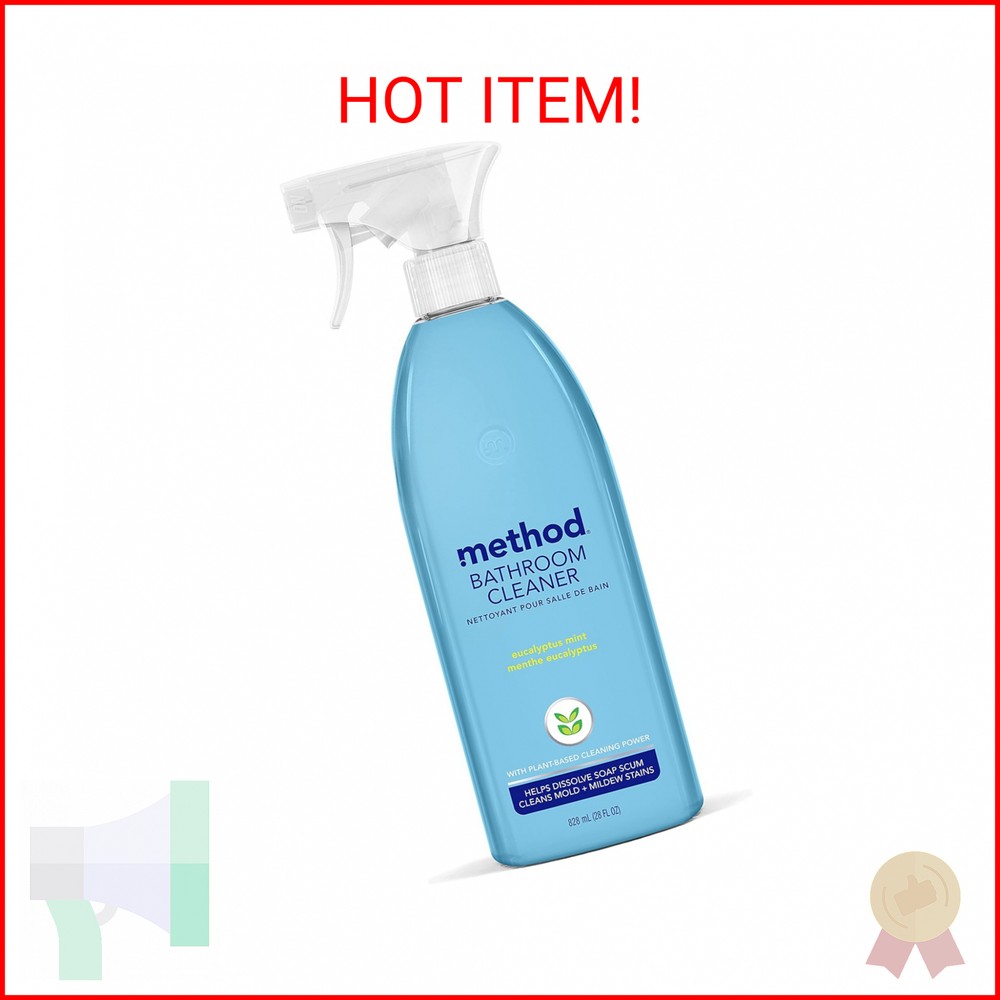 Method Bathroom Cleaner, Removes Mold + Mildew Stains, Eucalyptus Mint, 28 Fl Oz