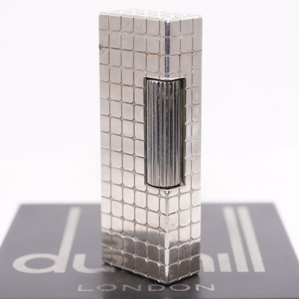 Dunhill Lighter Silver Pave Pattern with Accessories - Ultrasonically Cleaned