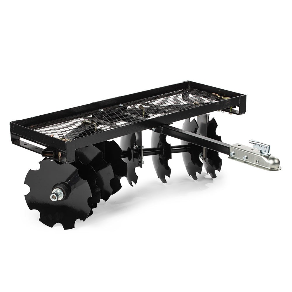 Titan Attachments 4 FT Tow-Behind Notched Disc Harrow Plow Attachment, 2" Hitch