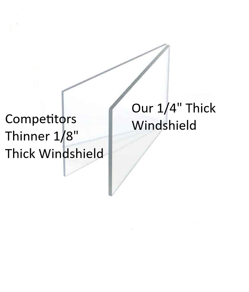 2002-08 Polaris Ranger 500,700 Clear Folding Windshield.1/4 THICK Polycarbonate!