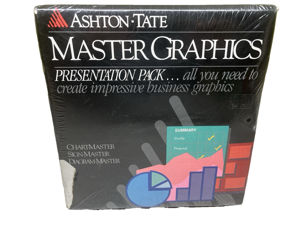 Ashton Tate Master Graphics Presentation Pack Sealed NIB Rare Vintage Software