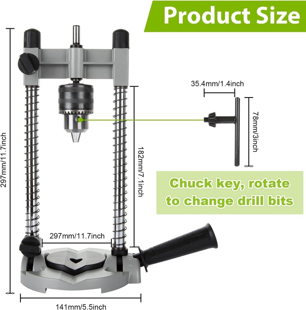 Aluminum Portable Drill Press Stand with Adjustable Multi-Angle Drill Guide