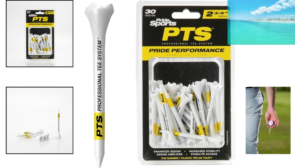 Durable 2-3/4 Inch Plastic Golf Tees | PTS 30 Count for Consistent Performance