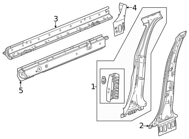 Genuine GM Driver Side Rocker Inner Panel 60005123
