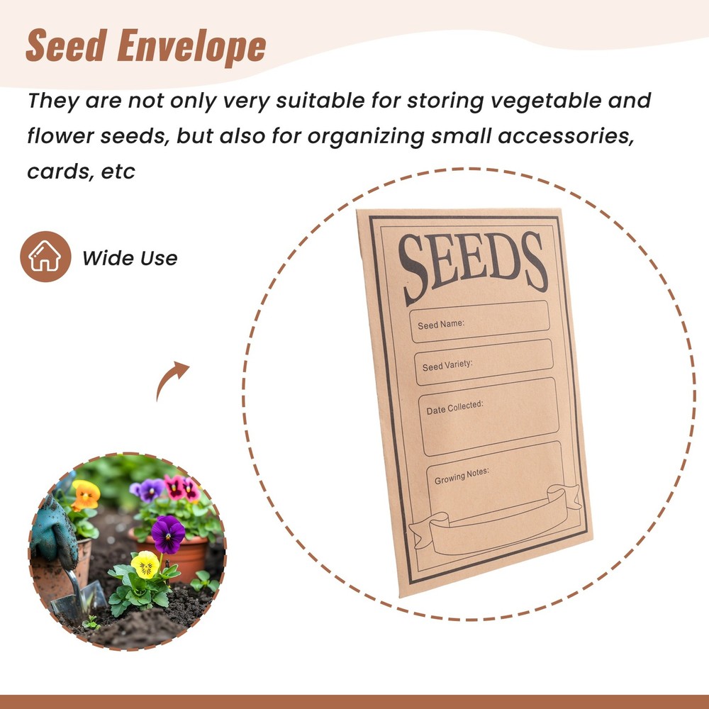 2X(100PCS Seed Packets Envelopes: Self Sealing Small Seed Envelopes6197