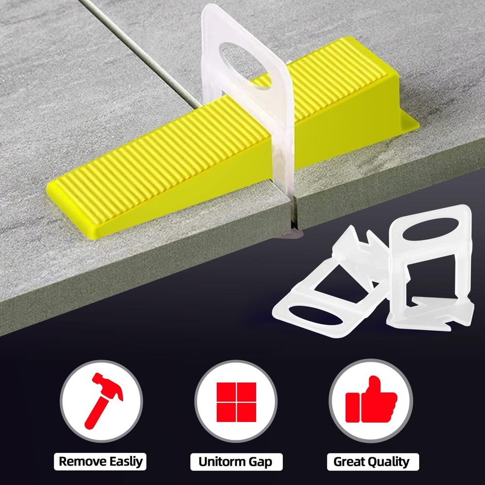 1/16” Tile Leveling System Spacers 2000 PCS Tile Leveling Clips Kit Preven