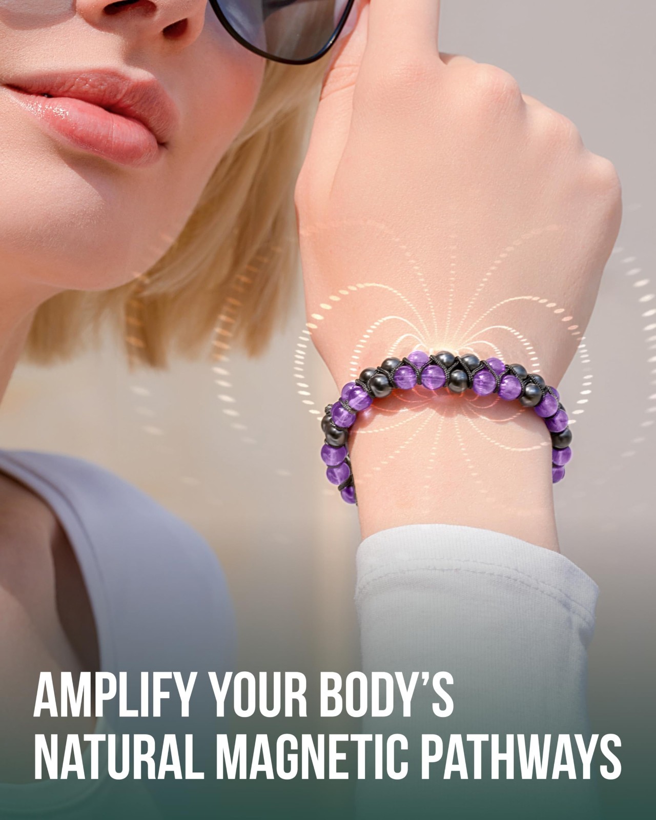 MagnetRX® Hematite Magnetic Bracelet - MAX Strength Natural Stones - Beaded