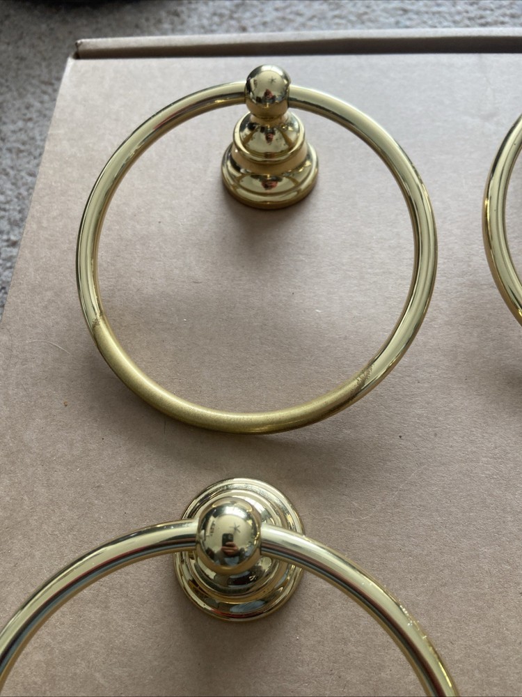 Polished Solid BRASS TOWEL RINGS 6"