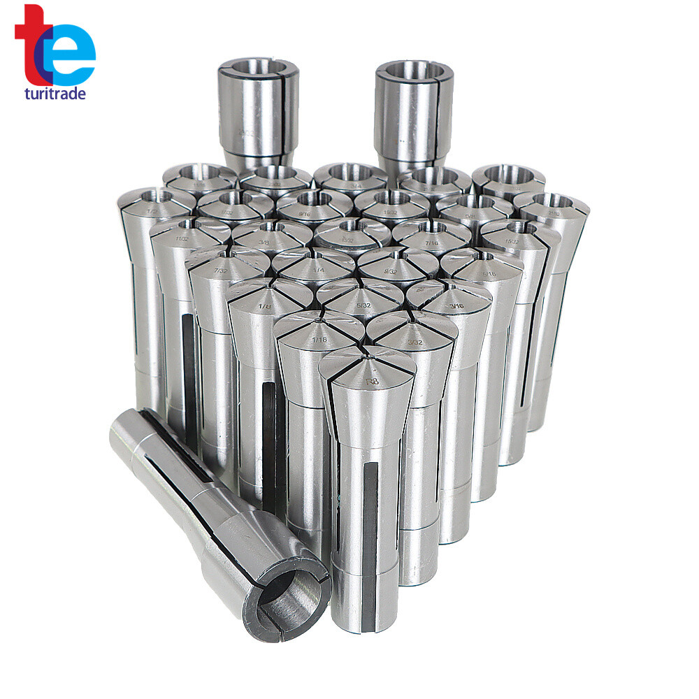 29Pcs R8 Spring Collet Set Fractional 1/32" To 1" High Precision for Bridgeport
