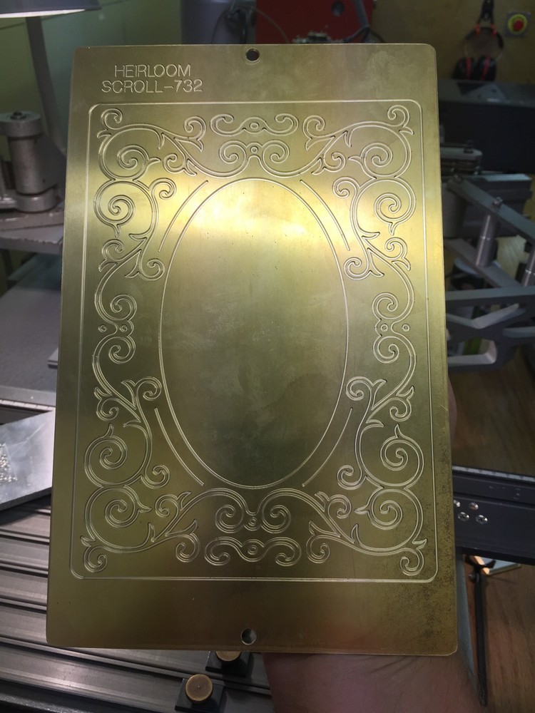 MASTER HEIRLOOM SCROLL WORK SOLID BRASS ENGRAVING PLATE FOR NEW HERMES FONT TRAY