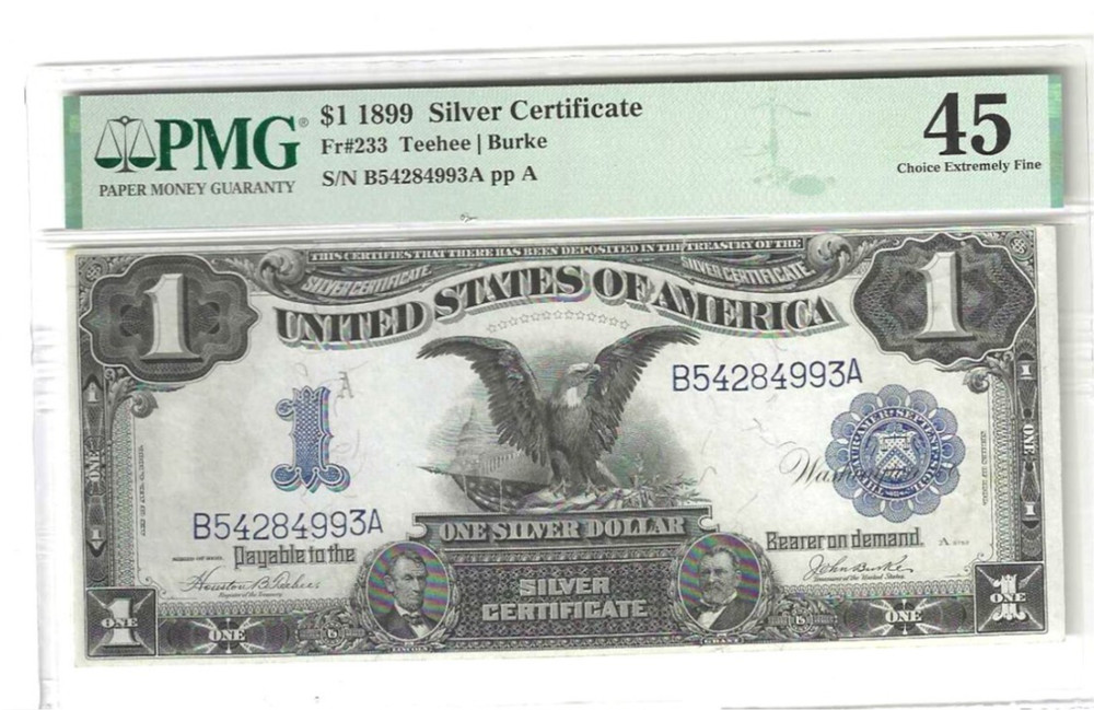 Fr 233 1899 $1 Silver Certificate PMG 45 BLACK EAGLE