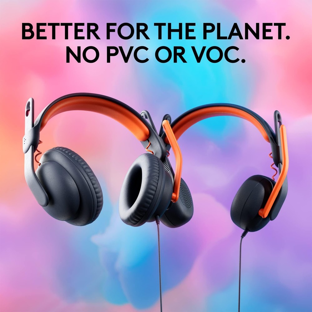 Logitech Zone Learn Wired Headsets for Learners, Comfortable and Adjustable fit