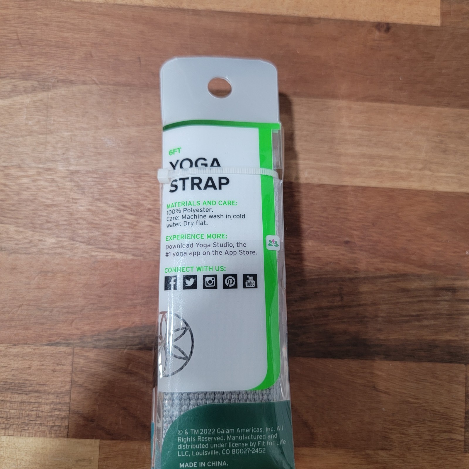 YOGA STRAP 6ft Grey Polyester Expand your range! Gaiam NEW! Machine Washable