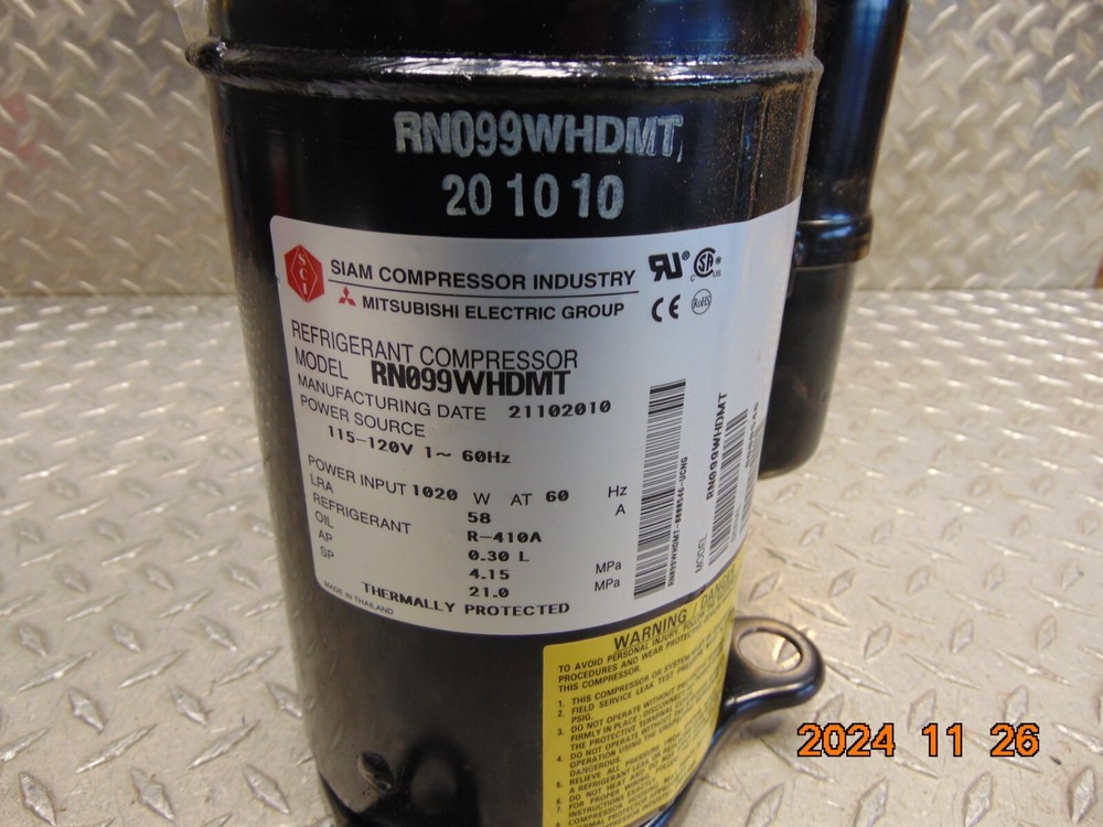 MITSUBISHI ELECTRIC RN099WHDMT REFRIGERANT COMPRESSOR